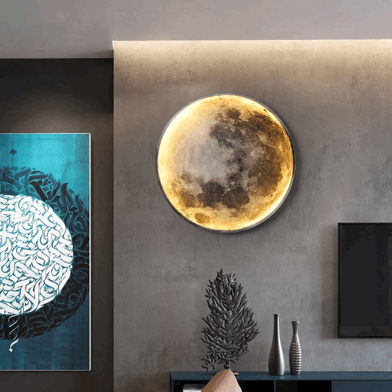 Dimmable Moon Wall Light – Remote Controlled LED Fixture