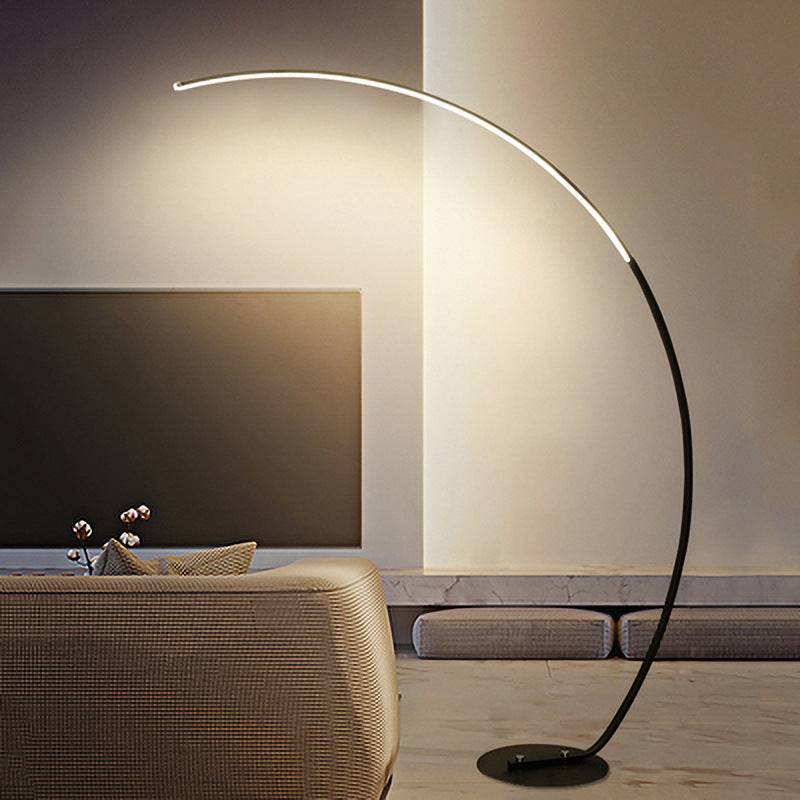 Modern Arc Floor Lamp – Minimal LED Reading Light for Living Rooms