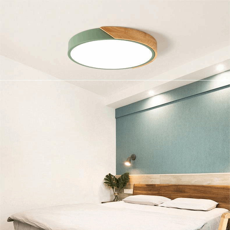 Modern Ceiling Light – Nordic Design with Wood and Acrylic