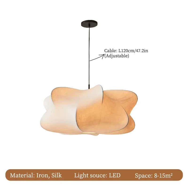 Modern Cloud Pendant Light – Organic Fabric Ceiling Lamp