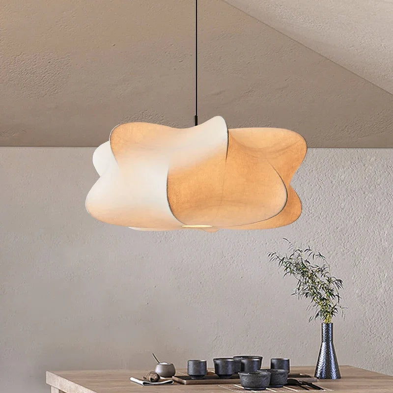Modern Cloud Pendant Light – Organic Fabric Ceiling Lamp