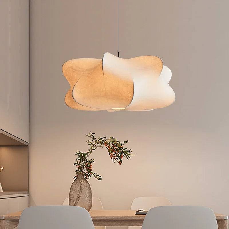Modern Cloud Pendant Light – Organic Fabric Ceiling Lamp