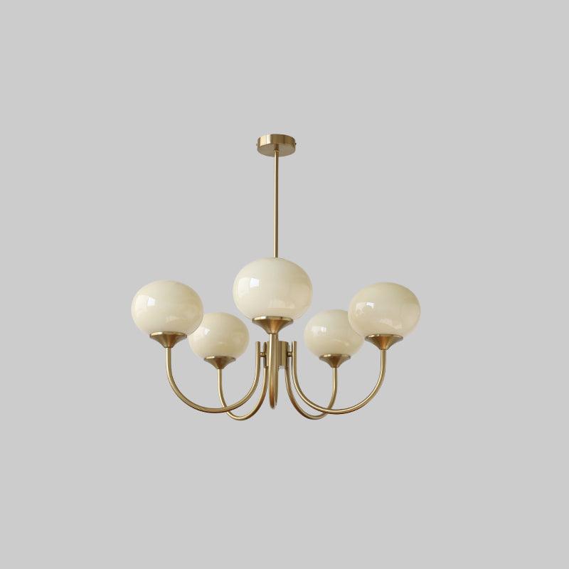 Modern Globe Chandelier – Glass Ceiling Light with Metal Frame