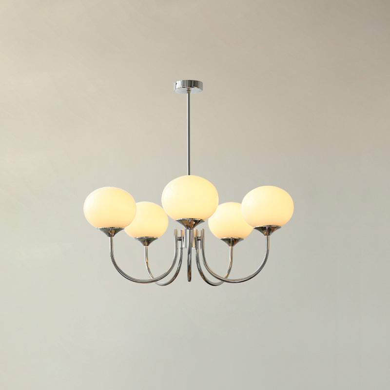 Modern Globe Chandelier – Glass Ceiling Light with Metal Frame