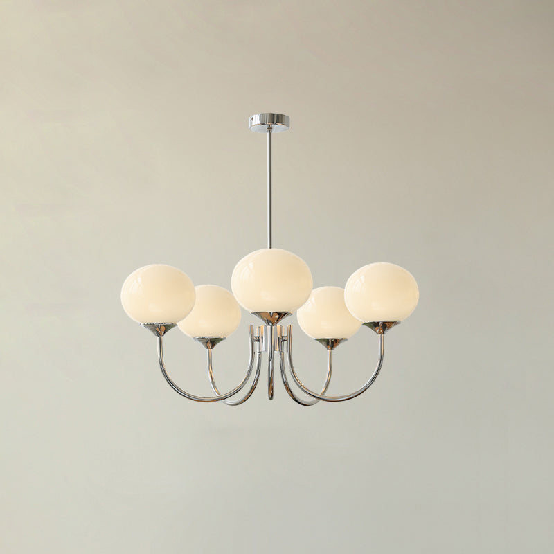 Modern Globe Chandelier – Glass Ceiling Light with Metal Frame