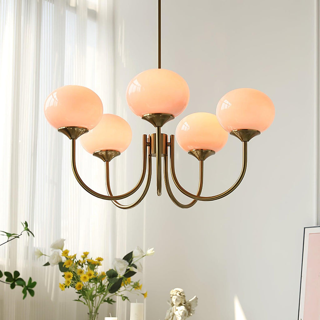 Modern Globe Chandelier – Glass Ceiling Light with Metal Frame
