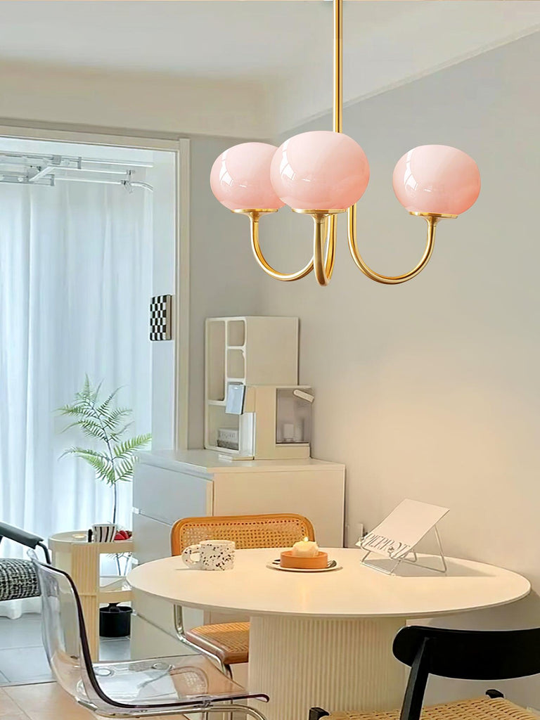 Modern Globe Chandelier – Glass Ceiling Light with Metal Frame