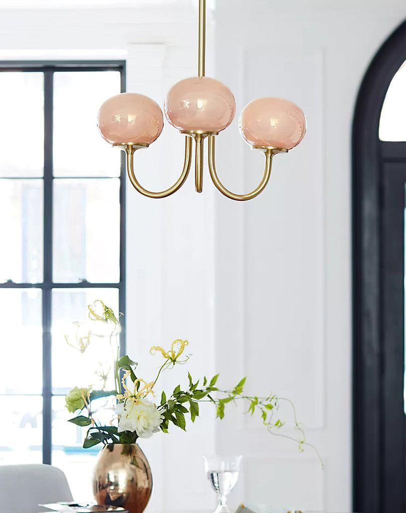 Modern Globe Chandelier – Glass Ceiling Light with Metal Frame
