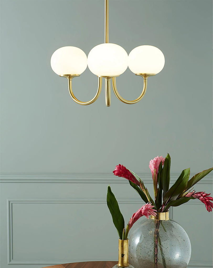 Modern Globe Chandelier – Glass Ceiling Light with Metal Frame