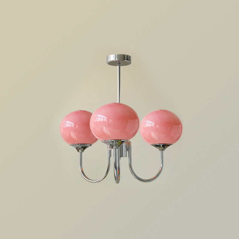 Modern Globe Chandelier – Glass Ceiling Light with Metal Frame