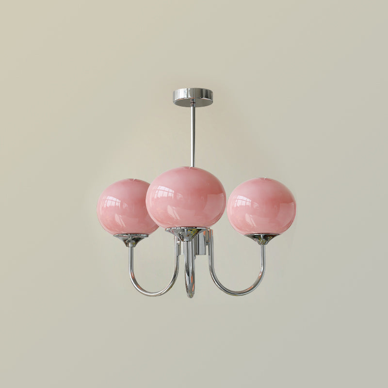 Modern Globe Chandelier – Glass Ceiling Light with Metal Frame