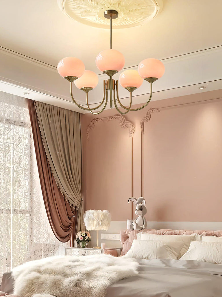 Modern Globe Chandelier – Glass Ceiling Light with Metal Frame