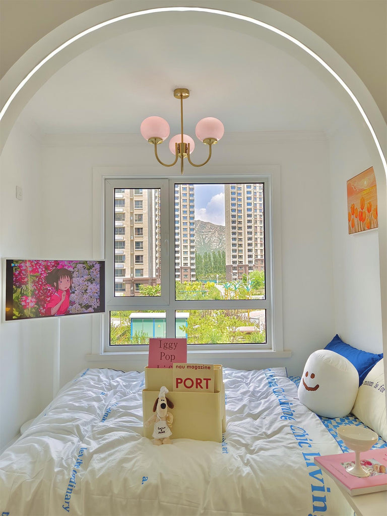 Modern Globe Chandelier – Glass Ceiling Light with Metal Frame