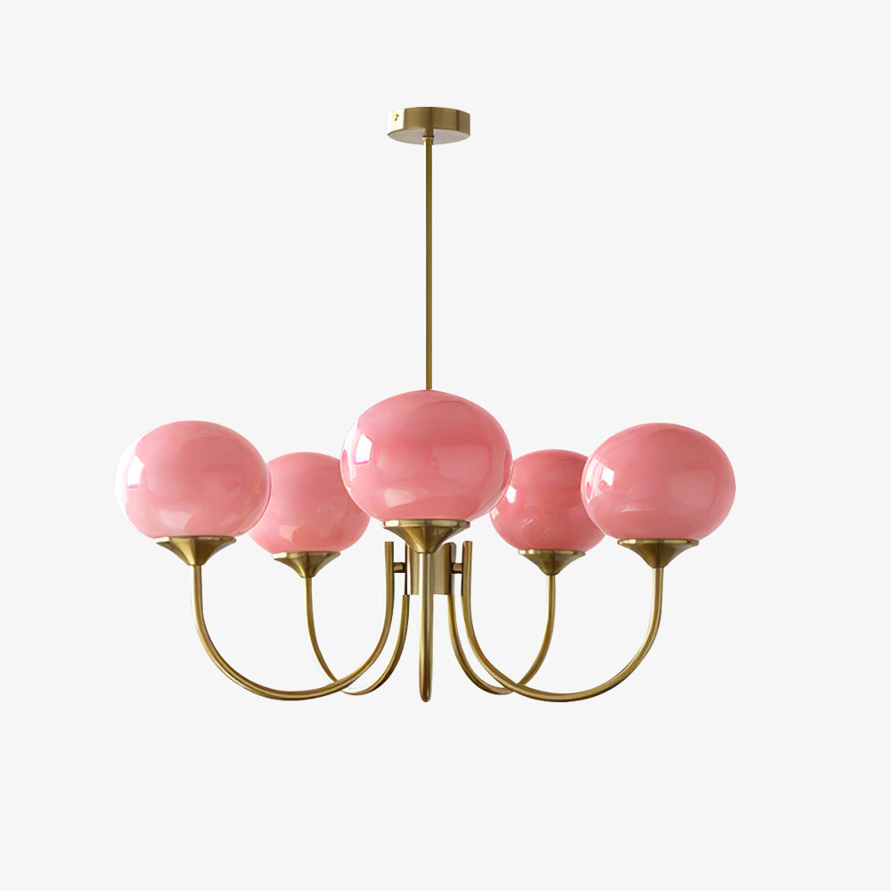 Modern Globe Chandelier – Glass Ceiling Light with Metal Frame