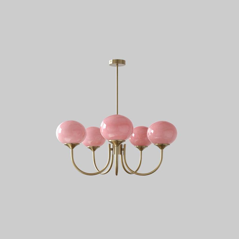 Modern Globe Chandelier – Glass Ceiling Light with Metal Frame