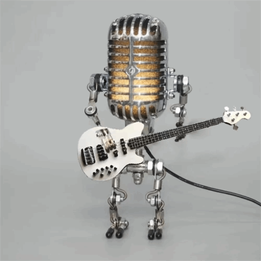 Music-Themed Robot Lamp – Modern Retro Table Light