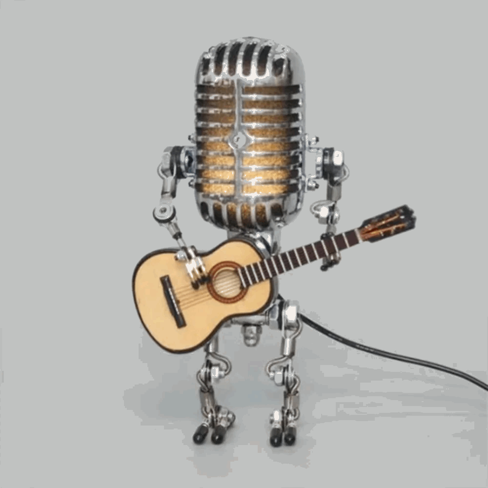 Music-Themed Robot Lamp – Modern Retro Table Light