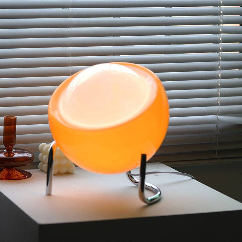 Retro Glass Orb Lamp – Minimalist LED Desk & Bedside Light