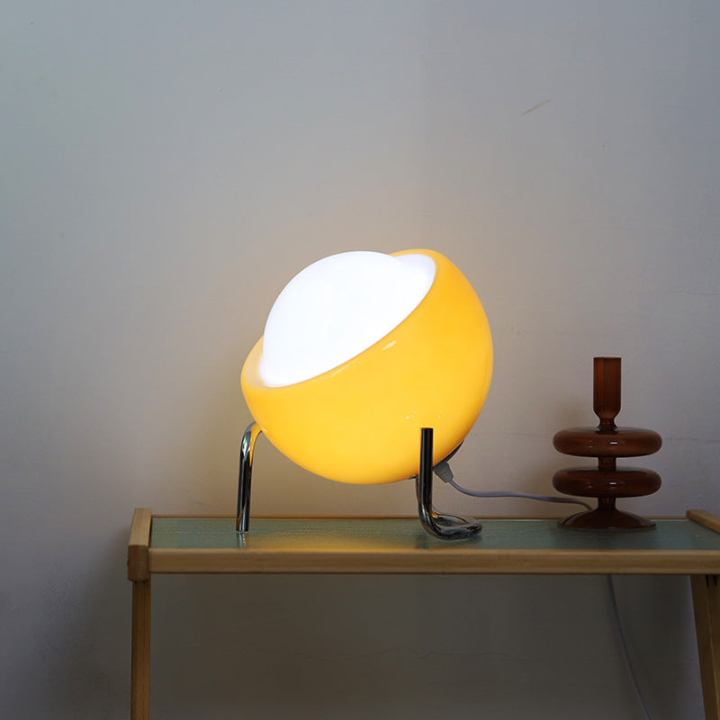 Retro Glass Orb Lamp – Minimalist LED Desk & Bedside Light