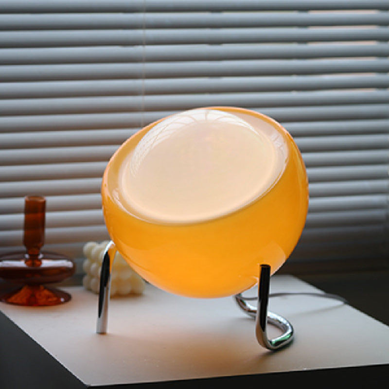 Retro Glass Orb Lamp – Minimalist LED Desk & Bedside Light