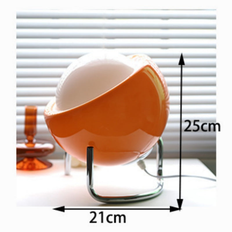 Retro Glass Orb Lamp – Minimalist LED Desk & Bedside Light
