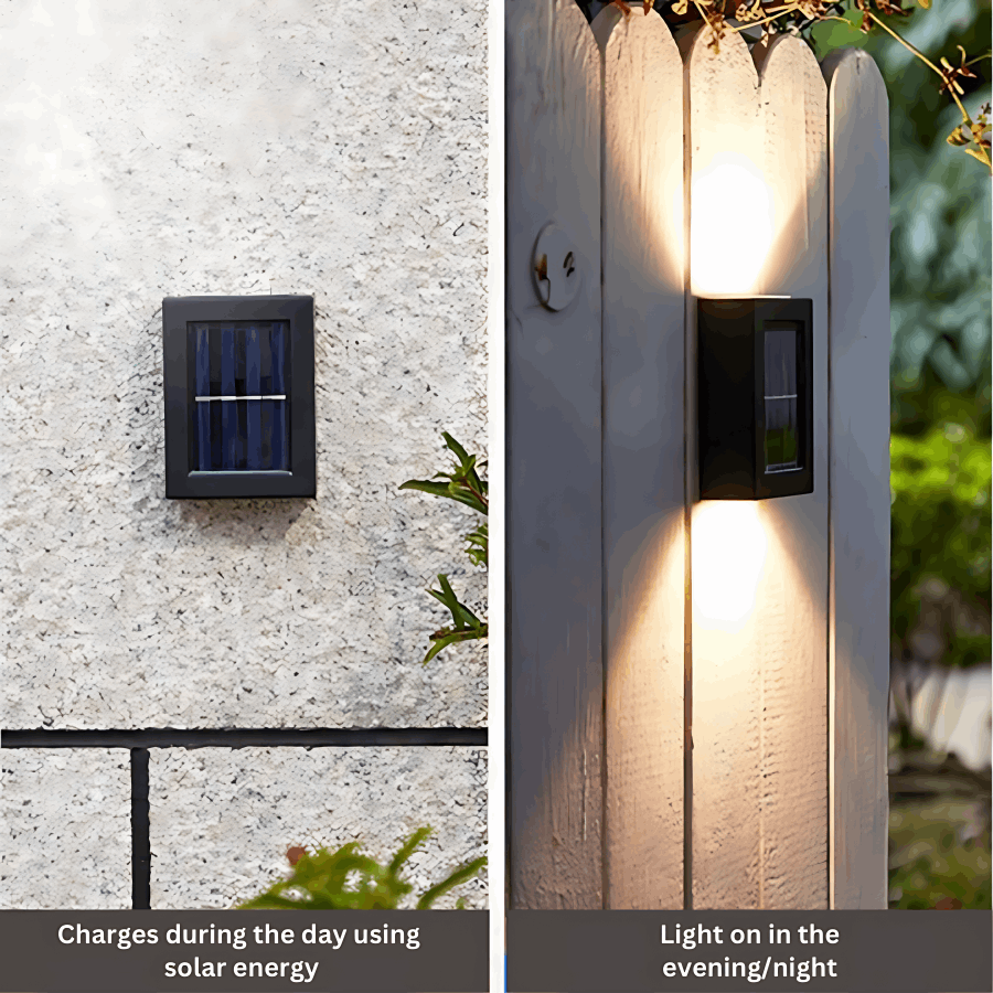 Solar Powered Garden Wall Lights – Outdoor LED Waterproof Lights