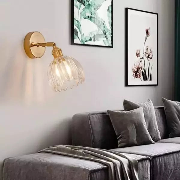 Tulip Glass Wall Light – Retro Style Decorative Bedroom Light