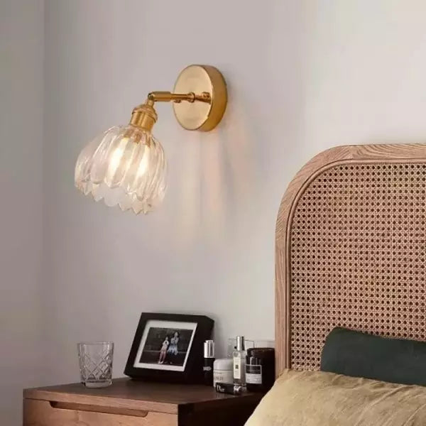 Tulip Glass Wall Light – Retro Style Decorative Bedroom Light