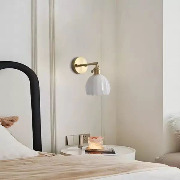 Tulip Glass Wall Light – Retro Style Decorative Bedroom Light
