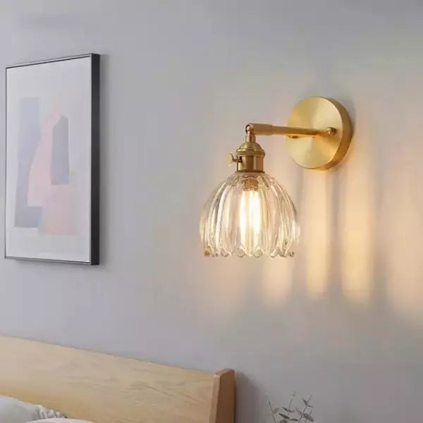 Tulip Glass Wall Light – Retro Style Decorative Bedroom Light