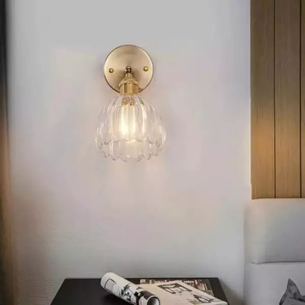 Tulip Glass Wall Light – Retro Style Decorative Bedroom Light