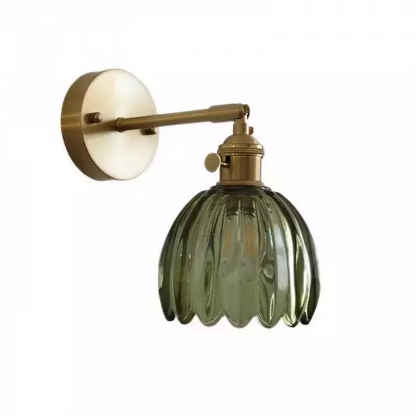 Tulip Glass Wall Light – Retro Style Decorative Bedroom Light