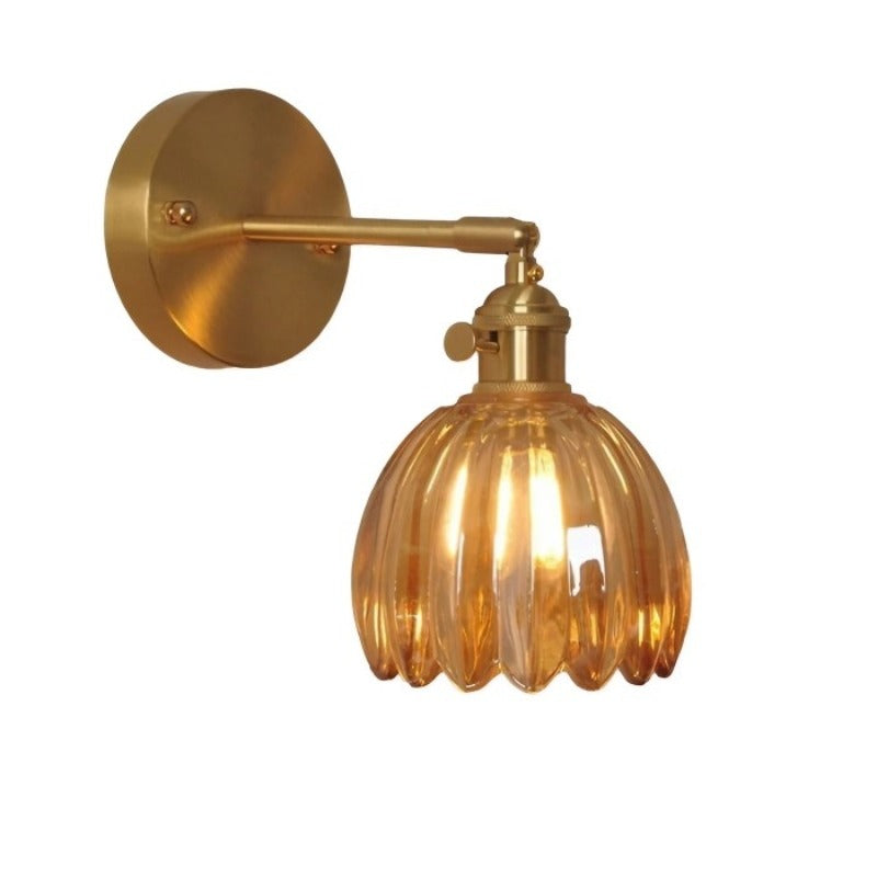 Tulip Glass Wall Light – Retro Style Decorative Bedroom Light