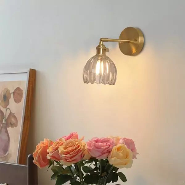 Tulip Glass Wall Light – Retro Style Decorative Bedroom Light