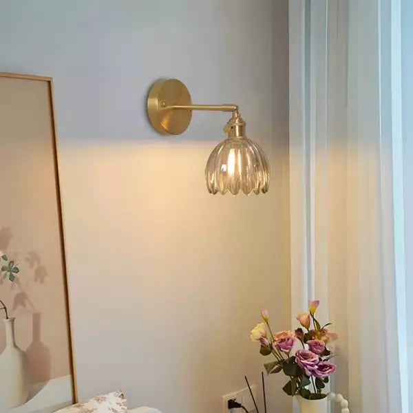 Tulip Glass Wall Light – Retro Style Decorative Bedroom Light