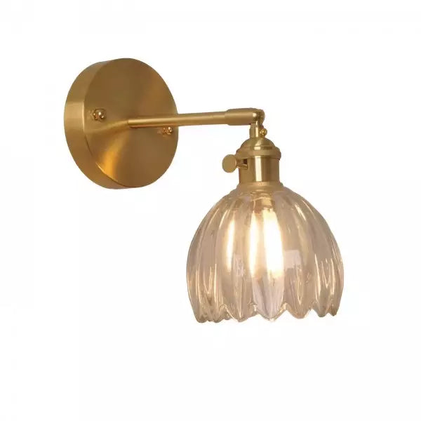 Tulip Glass Wall Light – Retro Style Decorative Bedroom Light
