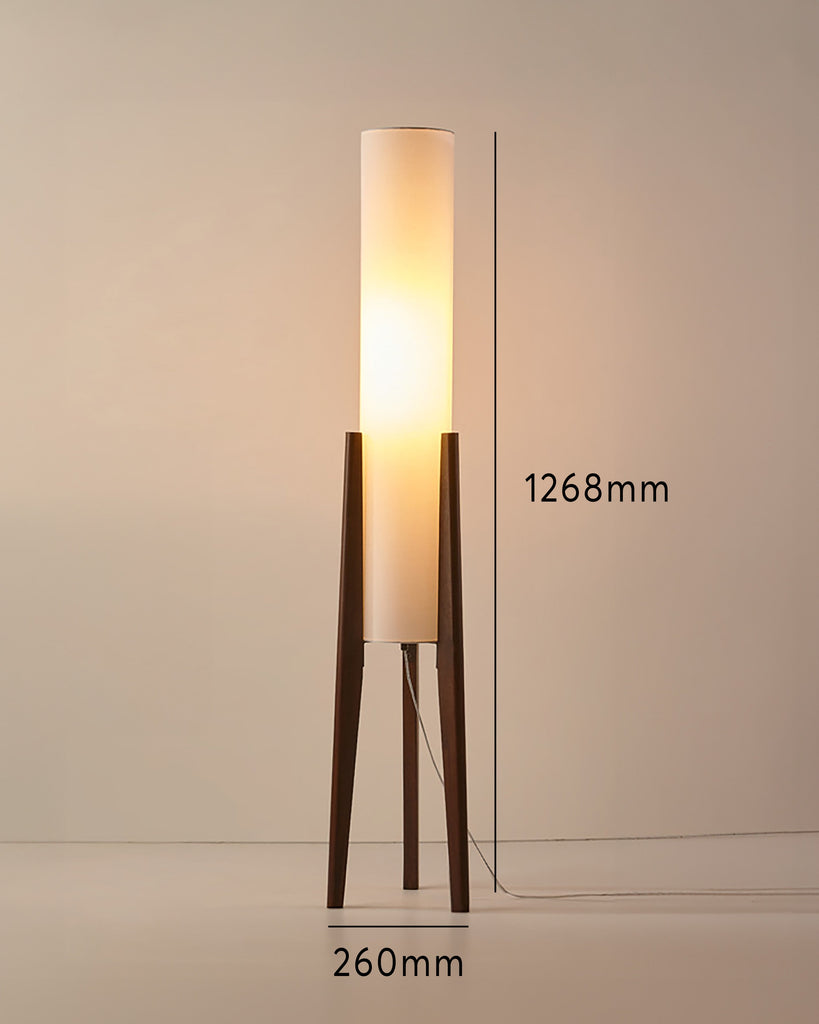 Walnut Wood Tripod Floor Lamp – Modern Nordic Standing Light