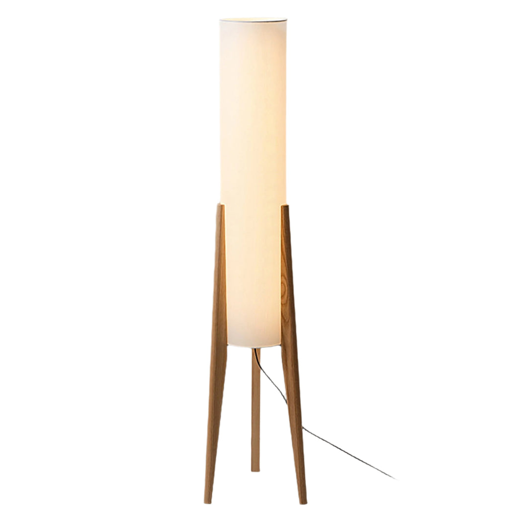 Walnut Wood Tripod Floor Lamp – Modern Nordic Standing Light