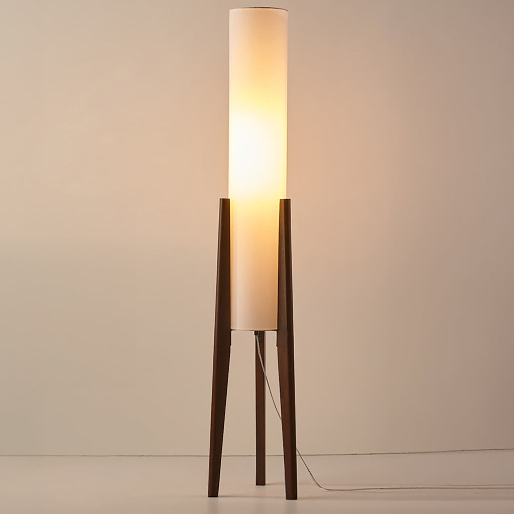Walnut Wood Tripod Floor Lamp – Modern Nordic Standing Light