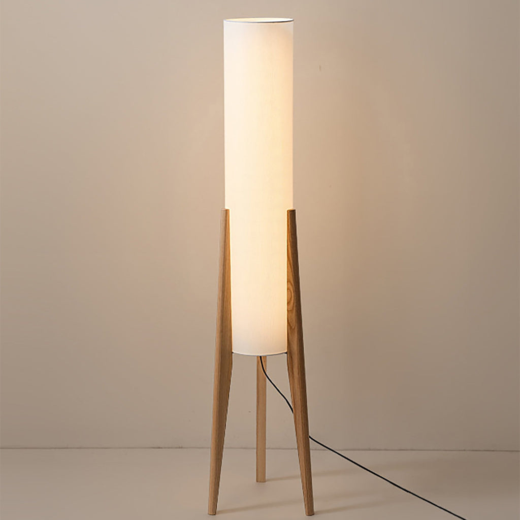 Walnut Wood Tripod Floor Lamp – Modern Nordic Standing Light