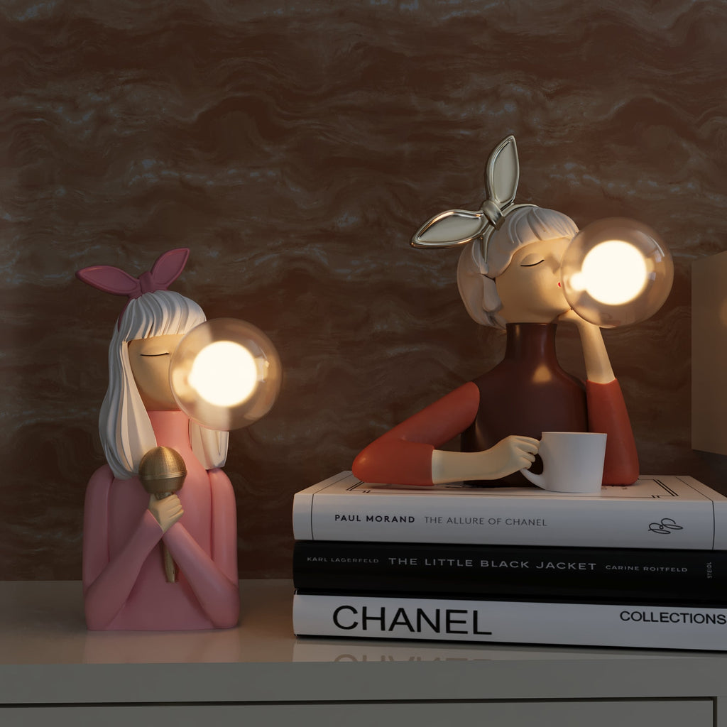 Whimsical Girl LED Lamp – Modern Art Home Decor