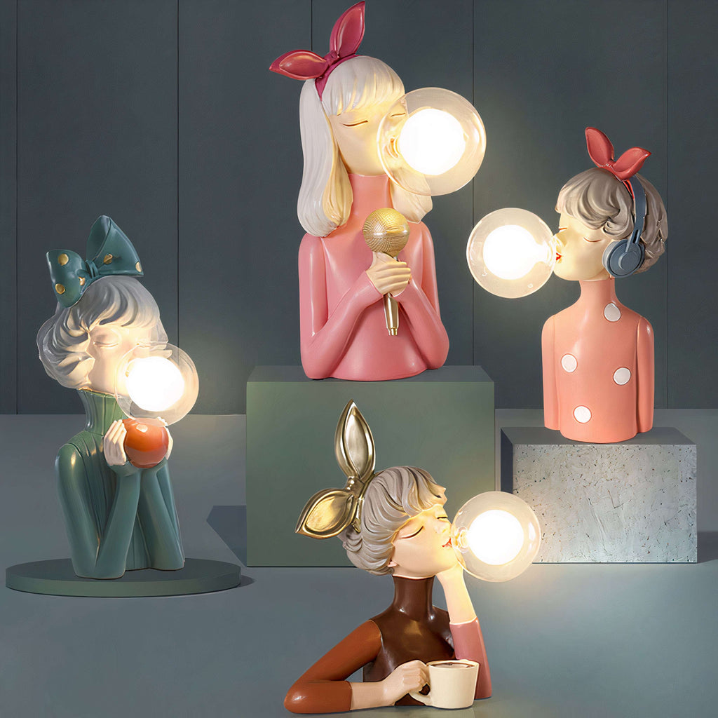 Whimsical Girl LED Lamp – Modern Art Home Decor